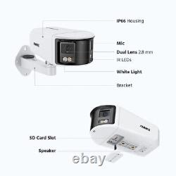 ANNKE 4K 8MP Colorvu PoE CCTV IP Camera 2-Way Talk Panoramic 180° View Dual Lens