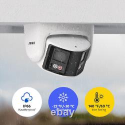 ANNKE 8MP Color 2-Way Audio PoE CCTV IP Camera 180° View 4K Security Dual Lens