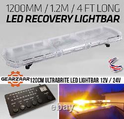 Amber LED Recovery Light bar 1200mm 12/24v Flashing Beacon Truck Light Strobes