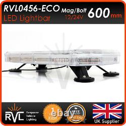 Amber LED Recovery Lightbar 600mm 12/24v Flashing Beacon Roof Bar Light Strobe