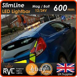 Amber LED Recovery Lightbar 600mm 12/24v Flashing Beacon Truck Light Strobes