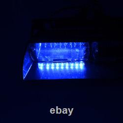 Blue 16 LED Emergency Car Windshield Flash Strobe Warning Light Lamp Bar 12V