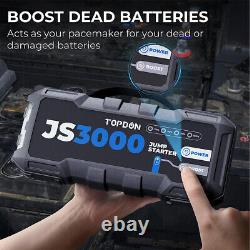 Car Jump Starter 3000Amp 24000mAh 12V Lithium Battery Booster Pack Power Bank UK