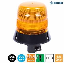 ECCO 400 12V/24V DIN Pole Spigot R65 LED Amber Flashing Strobe Recovery Beacon