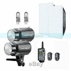 Godox 500W (2x250W) E250 Photo Studio Strobe Flash Light + Softbox + Trigger Kit