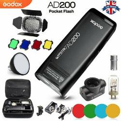 Godox AD200 200Ws 2.4G TTL 1/8000 HSS Pocket Flash Light+Barn Door+softbox Kit
