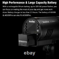 Godox AD300Pro Outdoor Flash Light 300Ws TTL 2.4G 1/8000 HSS Flash + S2 Bracket