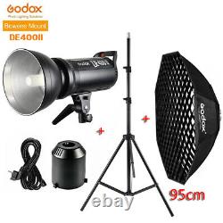 Godox DE400II 400W 2.4G Studio Strobe Flash Light with 95cm Grid Softbox + Stand