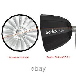 Godox P90H 90cm Deep Parabolic Softbox Bowens Mount with Grid for Flash Speedlite