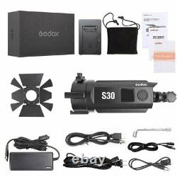 Godox S30 30W 5600K Continuous LED Studio Photo Light Strobe Lamp & Barn Door