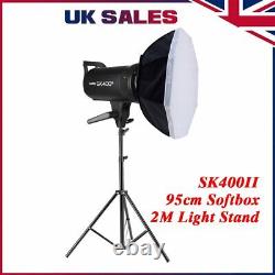 Godox SK400II 2.4G Studio Strobe Head Flash 95cm Bowens Mount 2M Light Stand