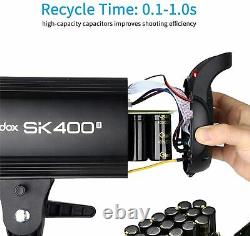 Godox SK400II 400W 2.4G Studio Flash Strobe Light +95cm Grid Softbox 2m Stand UK