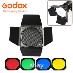 Godox SK400II 400W 2.4G Studio Flash Strobe Light Head + Grid Softbox Barn Door