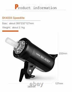 Godox SK400II 400Ws GN65 5600K 0.1-1.0s Recycle Time Strobe Flash Studio Light