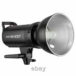Godox SK400II 5600K 2.4G Studio Flash Strobe Light + Bowens Reflector + 60° Grid