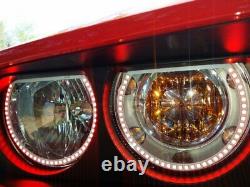 Headlight Retrofit RGB LED Angel Eye Halo Rings For 2008-2014 Dodge Challenger