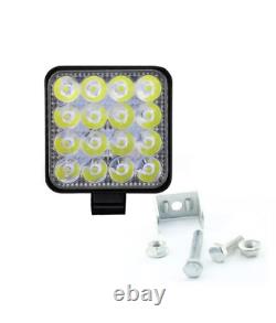 LED Amber Flashing Beacon Recovery Warning Strobe Light Bar 12V + 2X Work Light