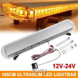 LED Amber Light Bar Flashing Strobe Beacon Recovery Warning 1080mm 42.5 12/24V