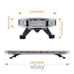 LED Amber Light Bar Flashing Strobe Beacon Recovery Warning 1080mm 42.5 12/24V