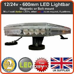 LED Recovery Light bar 60CM 12/24v Flashing Beacon Truck Warning Light Strobes