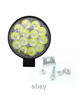 LED Warning Strobe Light Amber Recovery Bar Flashing Beacon + 2X 42W Work Light