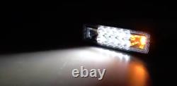 LED Work Light Bars 10Pk Strobe Amber & White 16 LED's 4800lm 15cm 48Watt Flash