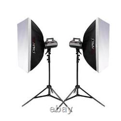 LUMI400 II Flash Studio Mains Strobe Twin Softbox Lighting Kit GS400II