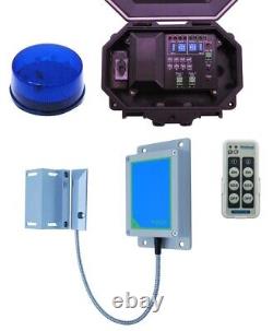 Long Range Wireless Magnetic Gate Contact Alarm with Blue Flashing Strobe Light