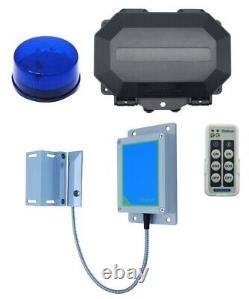 Long Range Wireless Magnetic Gate Contact Alarm with Blue Flashing Strobe Light