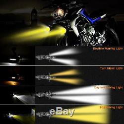 Motorcycle LED Auxiliary Lights AAIWA Flash Strobe Driving Fog Light for BMW