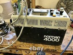 NORMAN P4000 PROFESSIONAL STROBE LIGHT POWER PACK, LH2000 Light Heads And Case