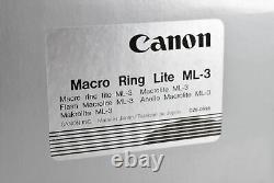 Near MINT+++ Canon ML-3 Macro Ring Lite Flash withMacrolite Adapter 58 C