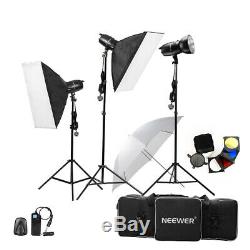 Neewer 3pcs 250w Photography Studio Flash Strobe Monolight Lighting Kit