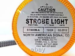 North American Signal ST500M-A Amber Strobe Light 12/24V Single Flash 500 Series
