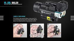 Olight PL-2RL Baldr White LED Flashlight + Red Laser Gun Light with 2x Batteries
