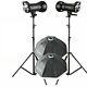 Pair Of Godox Sk400ii Studio Flash Strobes Lights With Stands And Softboxes