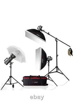 PRO STUDIO LIGHTING KIT Pixapro lumi GS400 Studio Strobe 3X Flash Lighting Kit