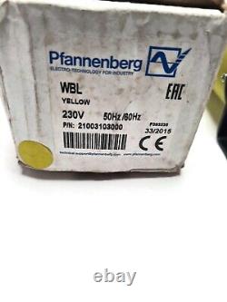 Pfannenberg WBL YELLOW Flashing/Strobe Warning Light. 230 VAC. Made in Germany