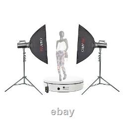 Product Photography Twin Flash Strobe Lighting 360 Turntable Kit ecommerce shop