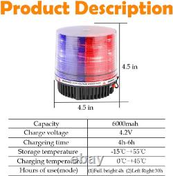 Rotating Strobe Warning Light Red and Blue Wireless Roof Top Led Flash Emergency