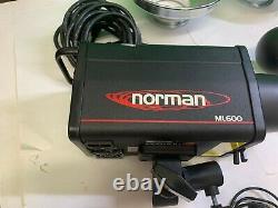 Set of 2 Norman ML600 600Ws Monolight Studio Flash + 3 Pocket Wizards