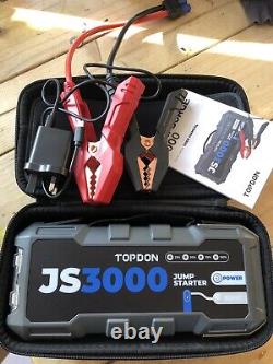 TOPDON 3000A Car Jump Starter 24000mAh Rescue Booster Battery Charger Power Bank