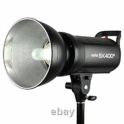 UK 800w 2x Godox SK400II 400W 2.4G Studio Flash Strobe Light Head Kit f Wedding