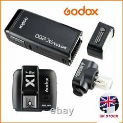 UK Godox 2.4 TTL 1/8000s Two Heads AD200 Pocket Flash + X1T-S Trigger For Sony