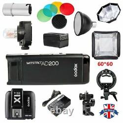 UK Godox 2.4 TTL HSS AD200 Flash+AD-S7+AD-S11+SFUV60 Softbox+X1T-S for Sony Kit