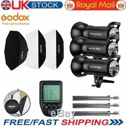 UK Godox 3SK300II 300Ws 2.4G Wireless X System Flash Light Strobe Lighting Kit