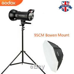 UK Godox SK300II 300Ws GN58 Strobe Flash+95CM Bowen mount Softbox+2m Stand Kit