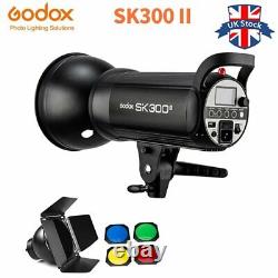 UK Godox SK300II Studio Strobe 300Ws GN65 5600K Bowens Flash With Barn door