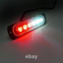 White Red 36W 6-LED Truck Hazard Warning Beacon Flashing Strobe Light Lamp Bar