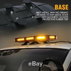 Xprite 18 Black Hawk LED Law Enforcement Vehicle Rooftop Strobe Light Bar Amber